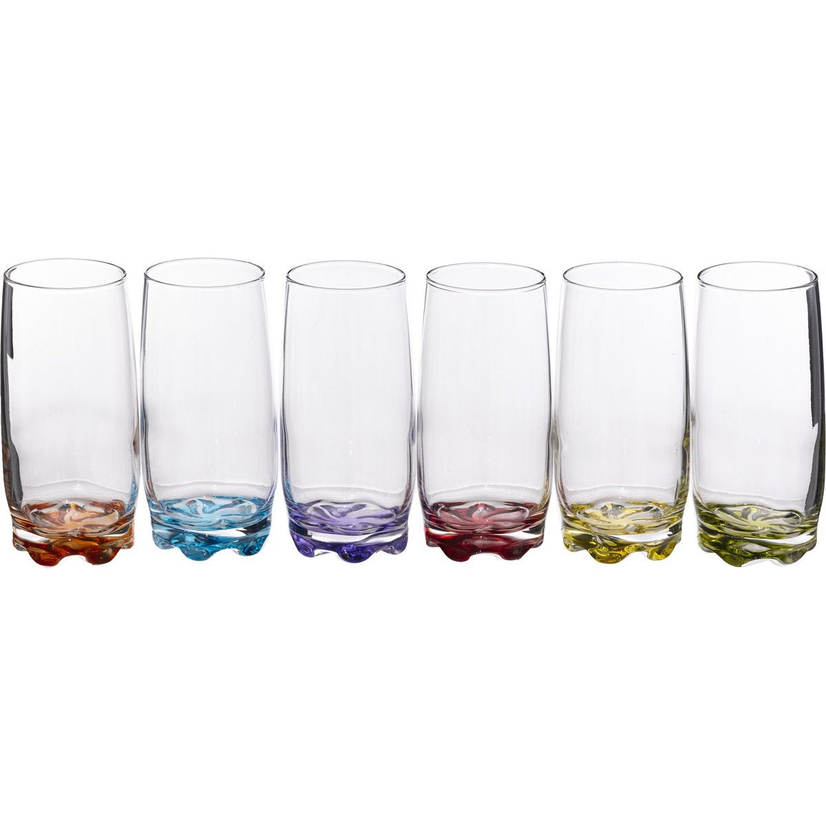 Secret de Gourmet Drinkglazen - 6 stuks - waterglazen - 380 ml - kleurenmix