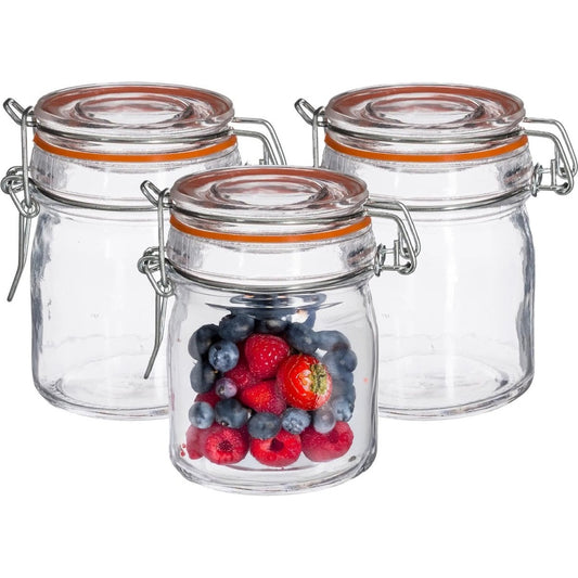 Secret de Gourmet Inmaakpot/voorraadpot - 16x stuks - 150 ml - glas met beugelsluiting - weckpot