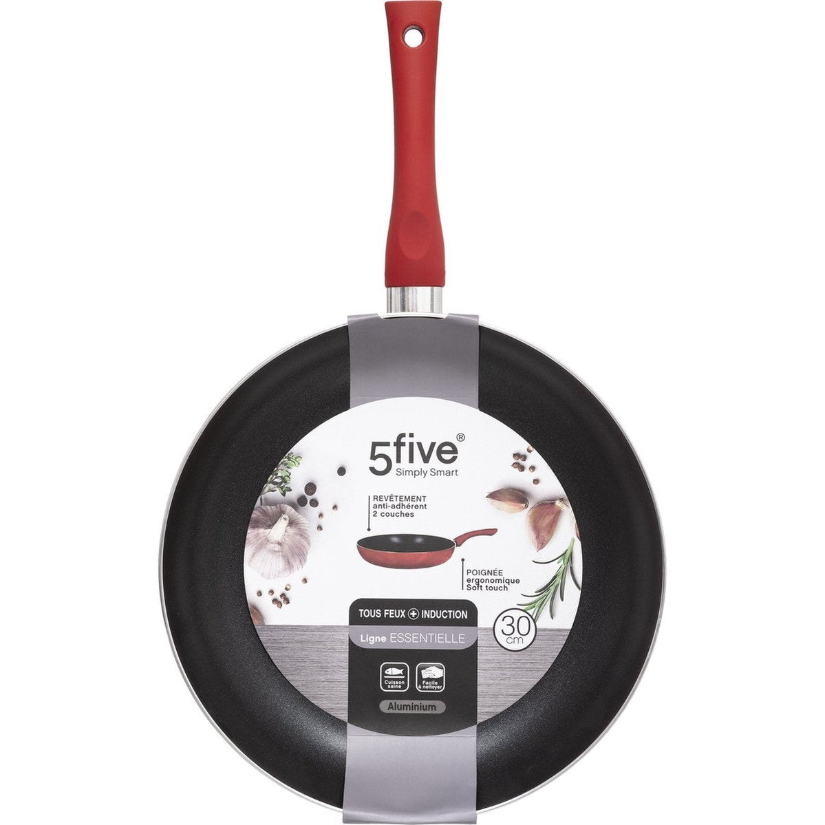 Secret de Gourmet - Koekenpan - Alle kookplaten/warmtebronnen geschikt - rood/zwart - Dia 31 cm