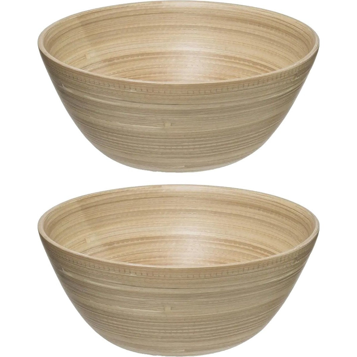 Secret de Gourmet Slakom/Serveerschaal - bamboe - D30 cm - Set 2x