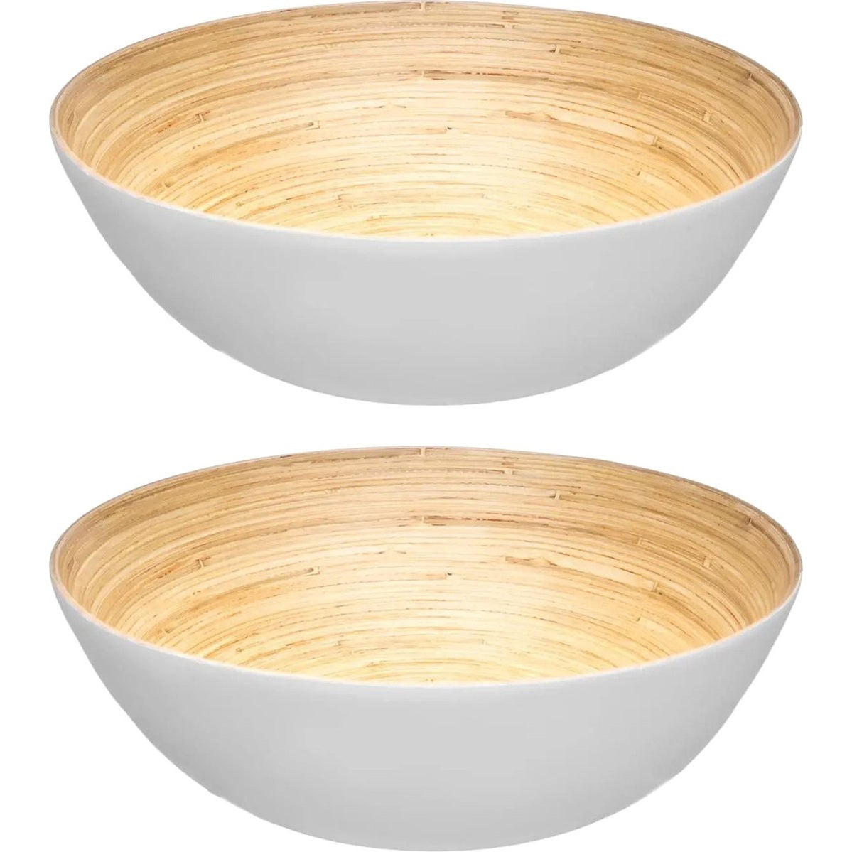 Secret de Gourmet Slakom/voedsel serveerschaal - bamboe - D30 cm - 2x