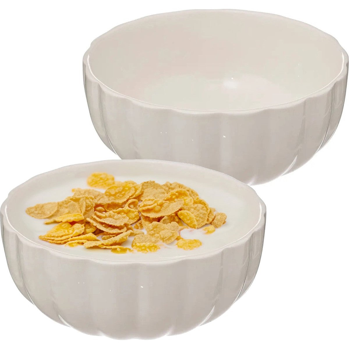 Secret de Gourmet Soepkommen/serveer schaaltjes - 2x - Delphi - porselein - D15 x H7 cm - ivoor wit