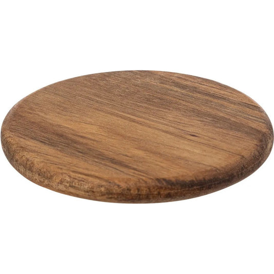 Secret de Gourmet onderzetters voor glazen - 12x - luxe Acaciahout - Dia 10 cm - rond - gelakt - modern en klassiek