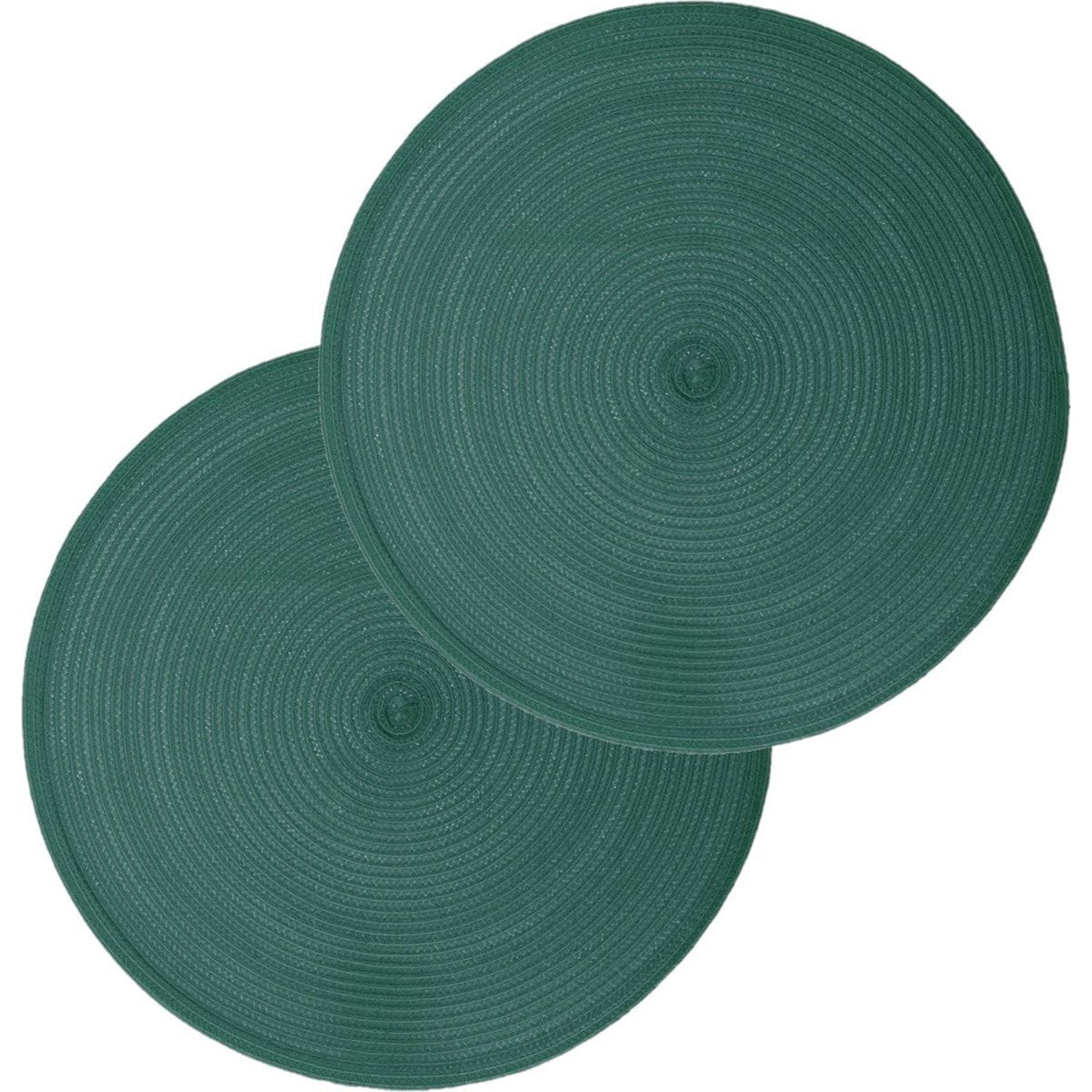 Secret de Gourmet ronde placemat - Set van 6x stuks - emerald groen - gevlochten kunststof - Dia 38 cm - Onderleggers