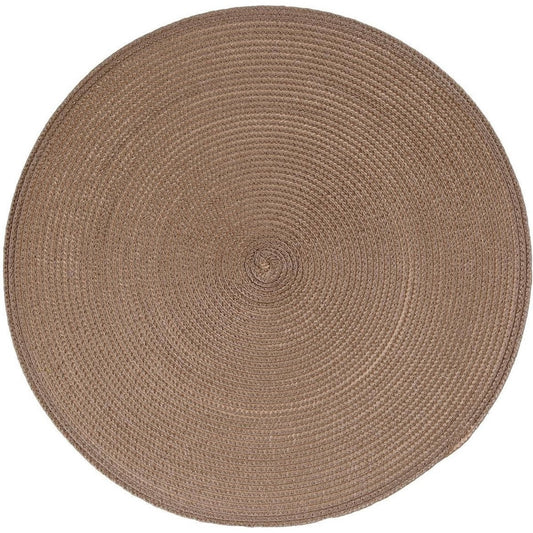 Secret de Gourmet ronde placemat - taupe - gevlochten kunststof - Dia 38 cm - Onderleggers