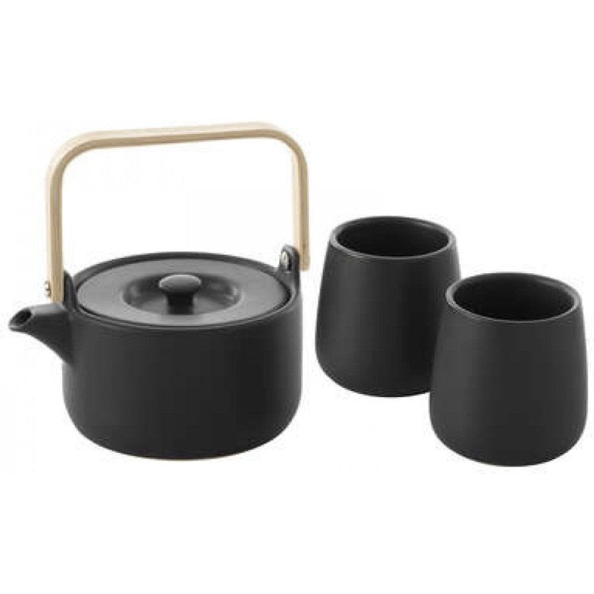 Secret de Gourmet | theepot | 50CL | met 2 zwarte mokken | 20CL | zwart