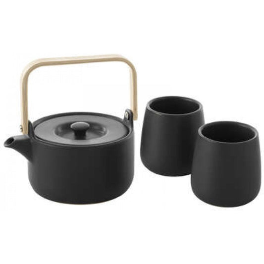 Secret de Gourmet | theepot | 50CL | met 2 zwarte mokken | 20CL | zwart