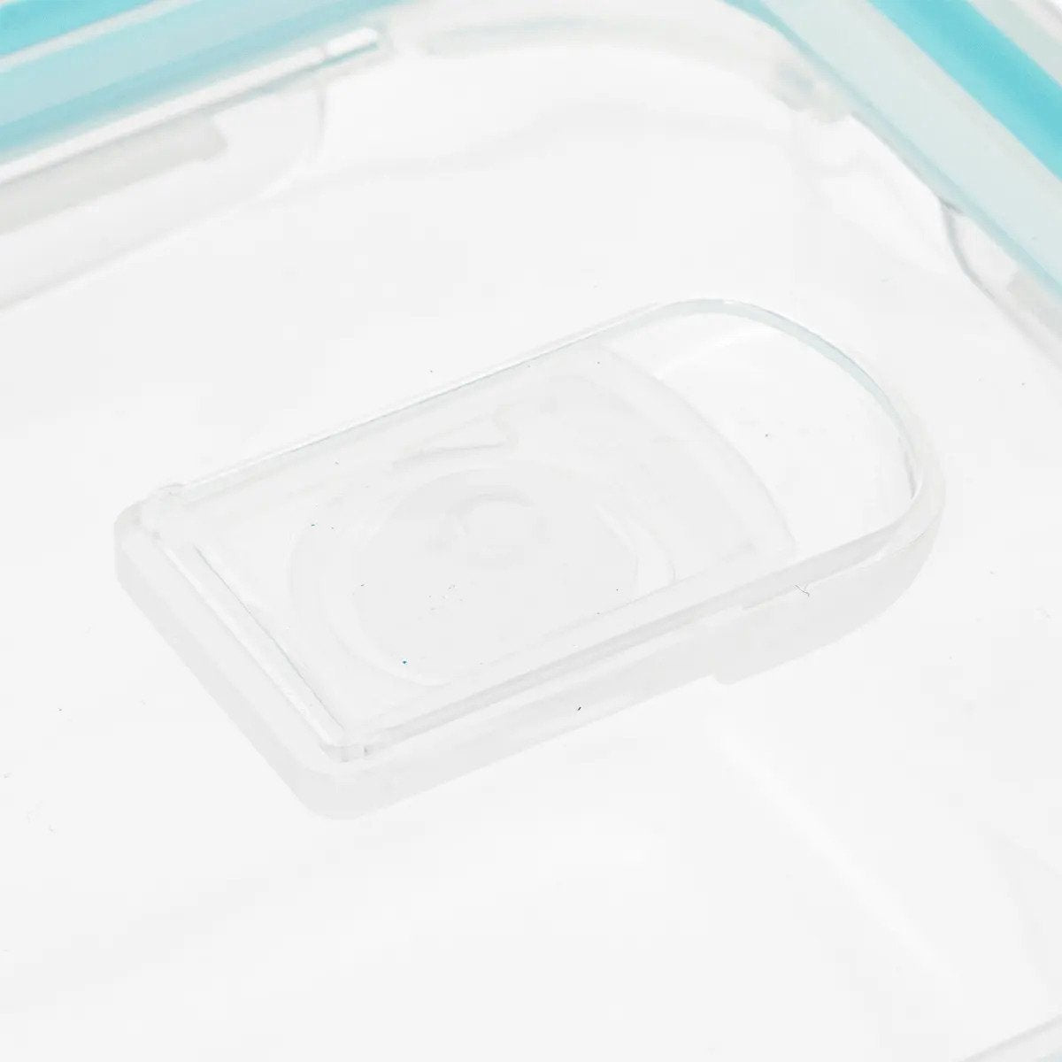 Set van 2 Kristalglas Lunchboxen – 800 ml Vershoudbakjes met Lichtblauw Randje – Glazen Lunchbox voor Salade, Maaltijden of Meal Prep – 18,5 x 12,5 x 6 cm