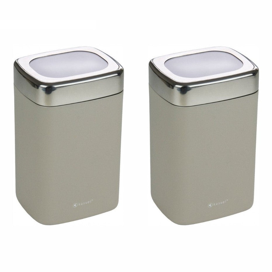 Set van 2 - RVS Voorraadbus met Acryl Deksel - Bewaarbox voor Koffie, Thee & Suiker - 11x9x17 cm