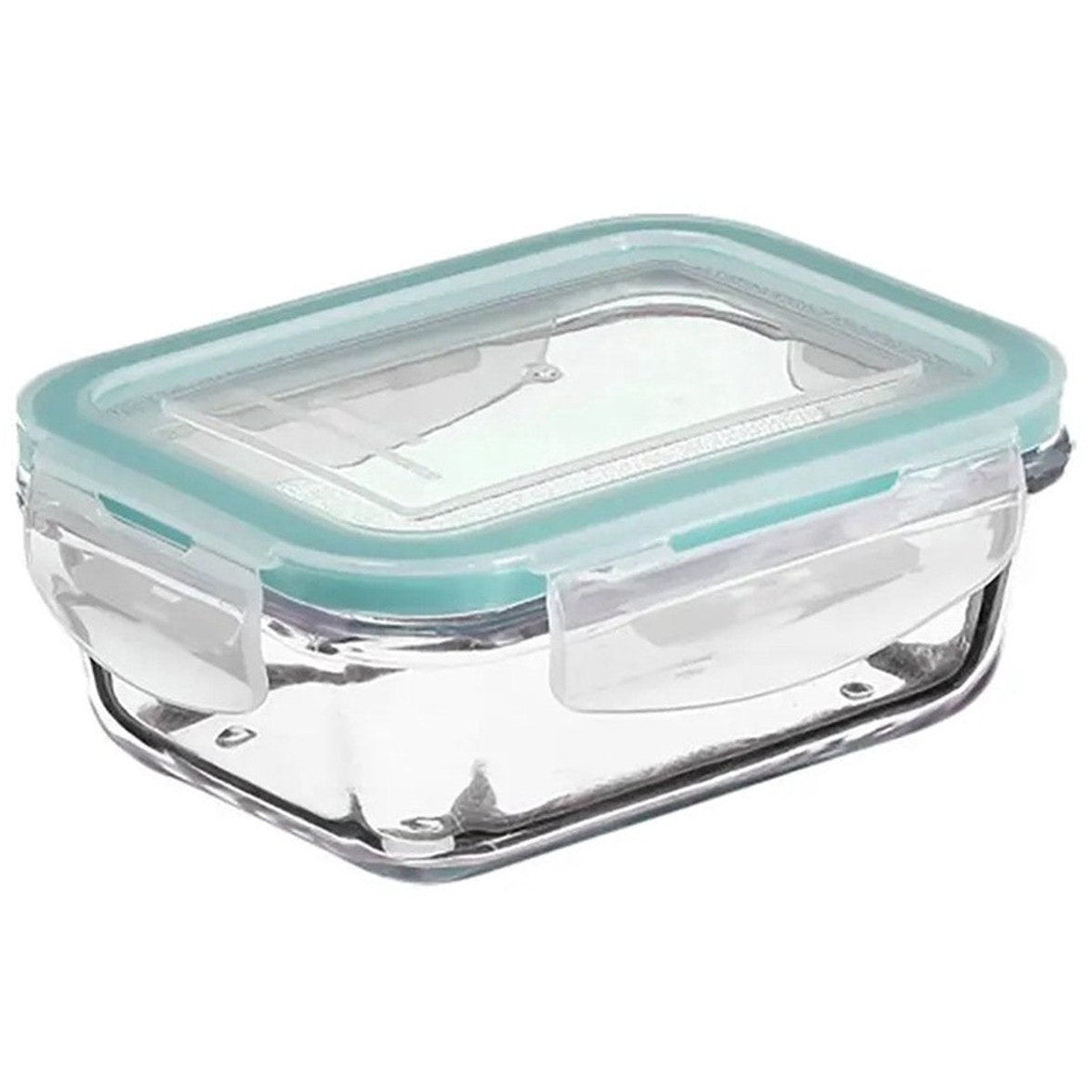 Set van 2 - Vershoudbakjes met deksel - glas - luchtdicht - met clips - 14 x 10 x 5 cm - 730 ml