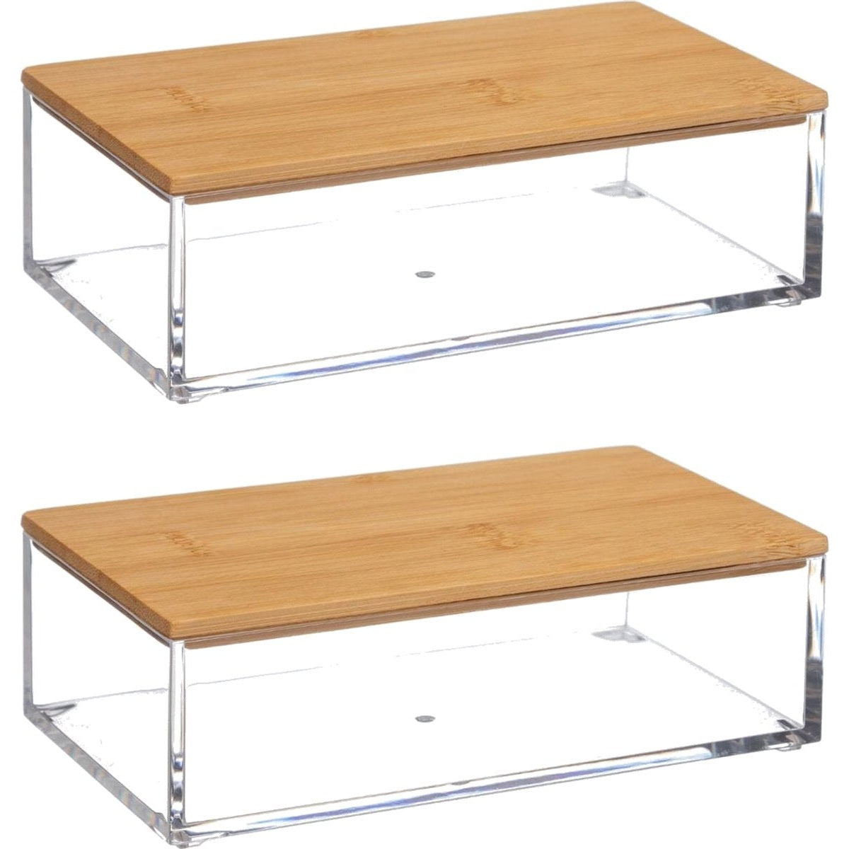 Set van 2x stuks sieraden/make-up houder/box 16 x 5 cm van kunststof - Nagellak box - Sieraden box - Make-up box - Organizer