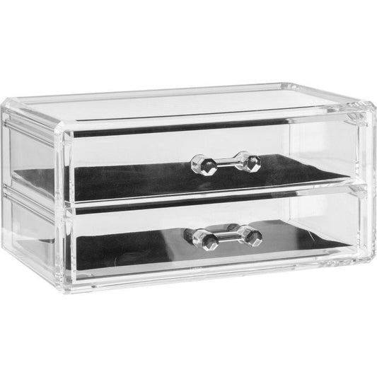 Sieraden/make-up organizer 2 lades 19 x 9 cm van kunststof - Sieradenkastje - Make-upkastje - Organizers