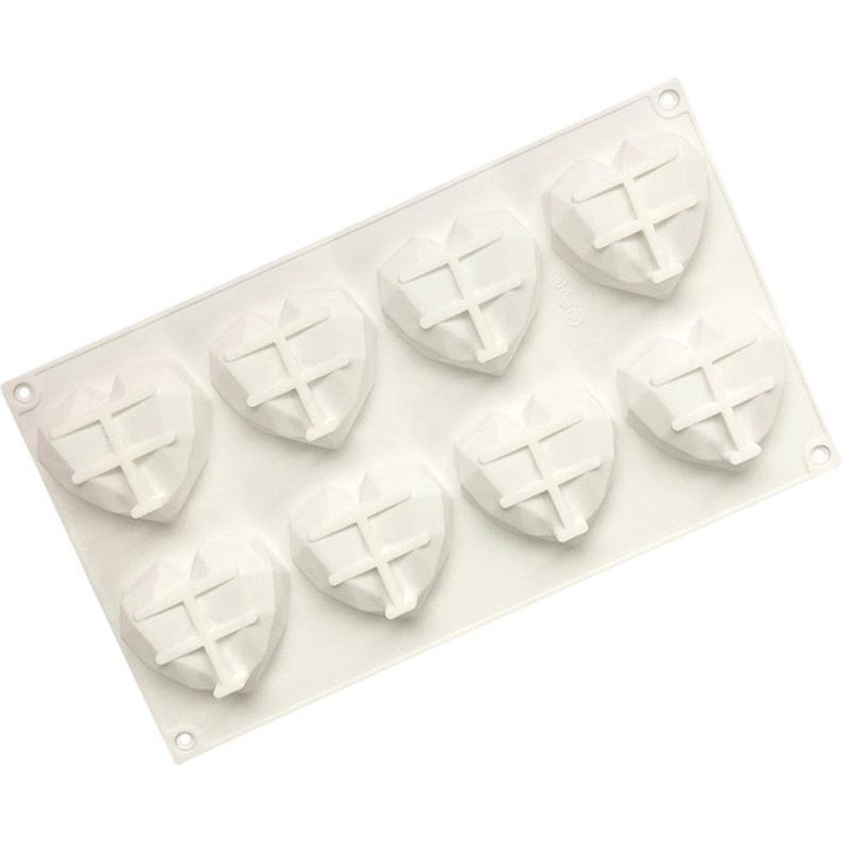 Siliconen 3D hart bakvorm mal voor chocolade -  desserts - cake - zeep - Geometric heart mold - Wit/Roze