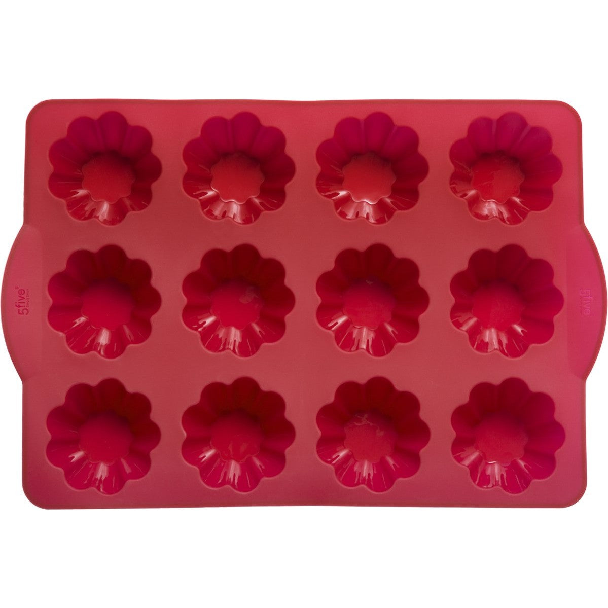 Siliconen briochevormen 34,5 x 23,2 x 4cm voor 12 broodjes | Rood | cakevormjes | briochevorm | anti-aanbaklaag | voor oven en magnetron SILIBRIO-PRO