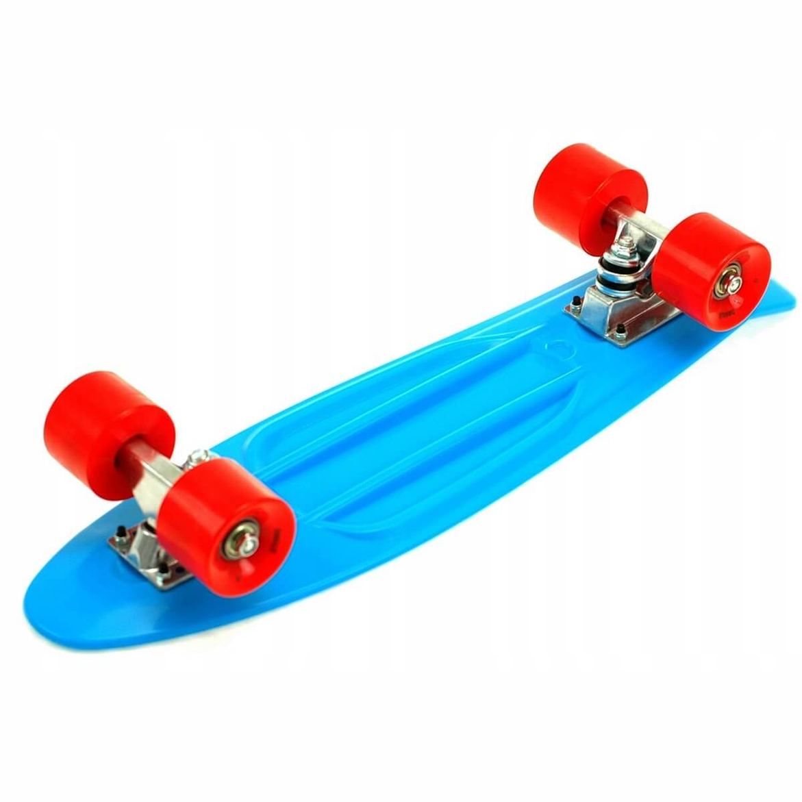 Skateboard – Cruiser Pennyboard 57cm – Lichtgewicht – ABEC-5 – PU-dempers – Rood/Blauw
