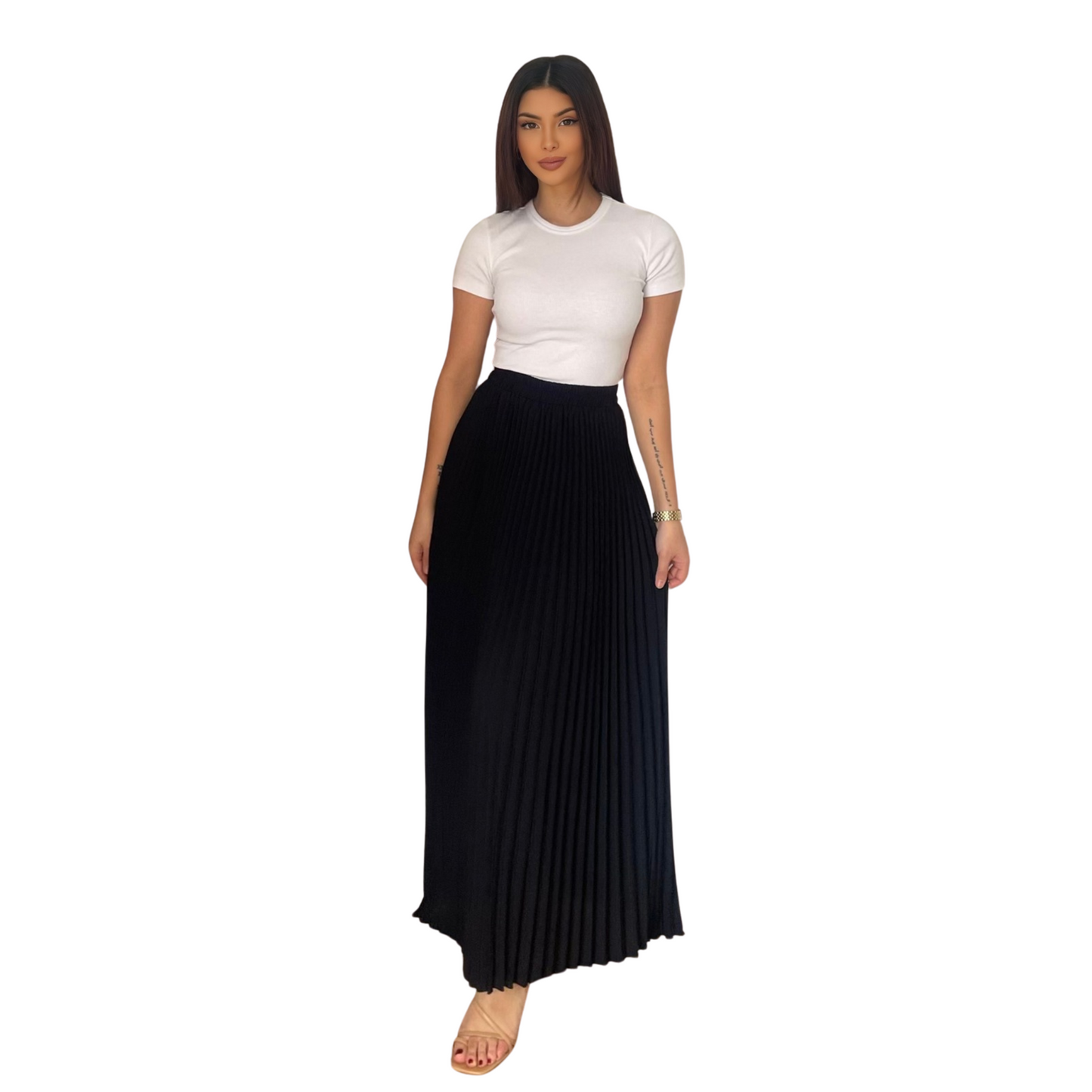 Sofia Plisse Skirt - Zwart - MODESTNOVA