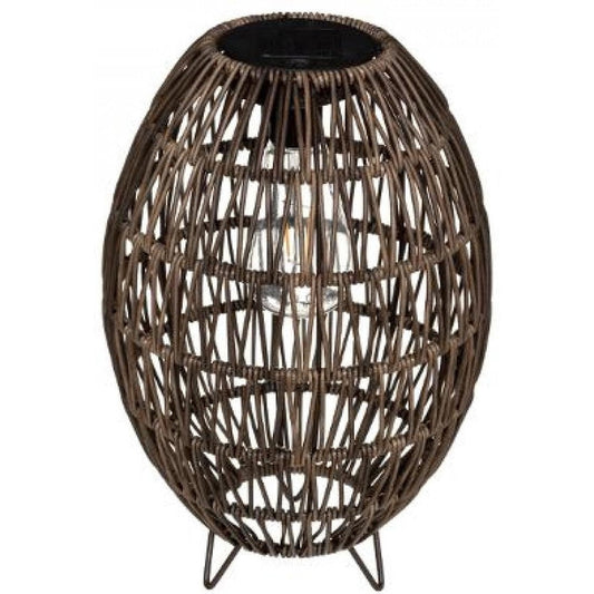 Solar Buiten verlichting - Tafel lamp op zonne-energie - solar lpe -  hoogte 32 cm - beige/bruin