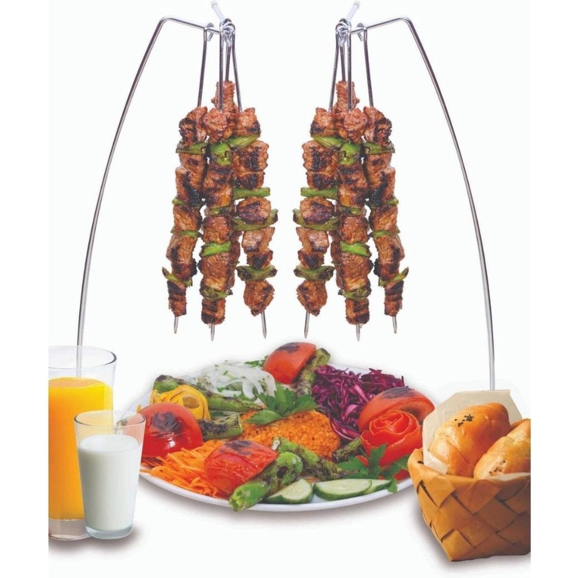 Spiesenhanger - standaard - BBQ Grill2 Spiezen Houders met 10 Spiezen - Vleespennen