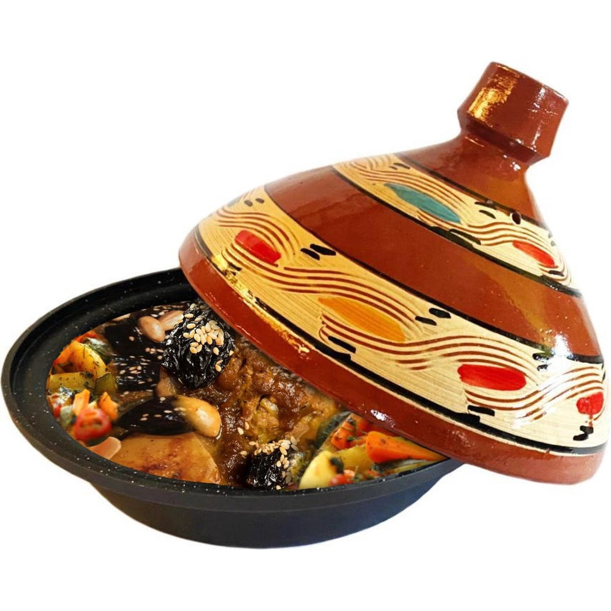 Tajine Aardewerk en gegoten aluminium, ook geschikt voor inductie