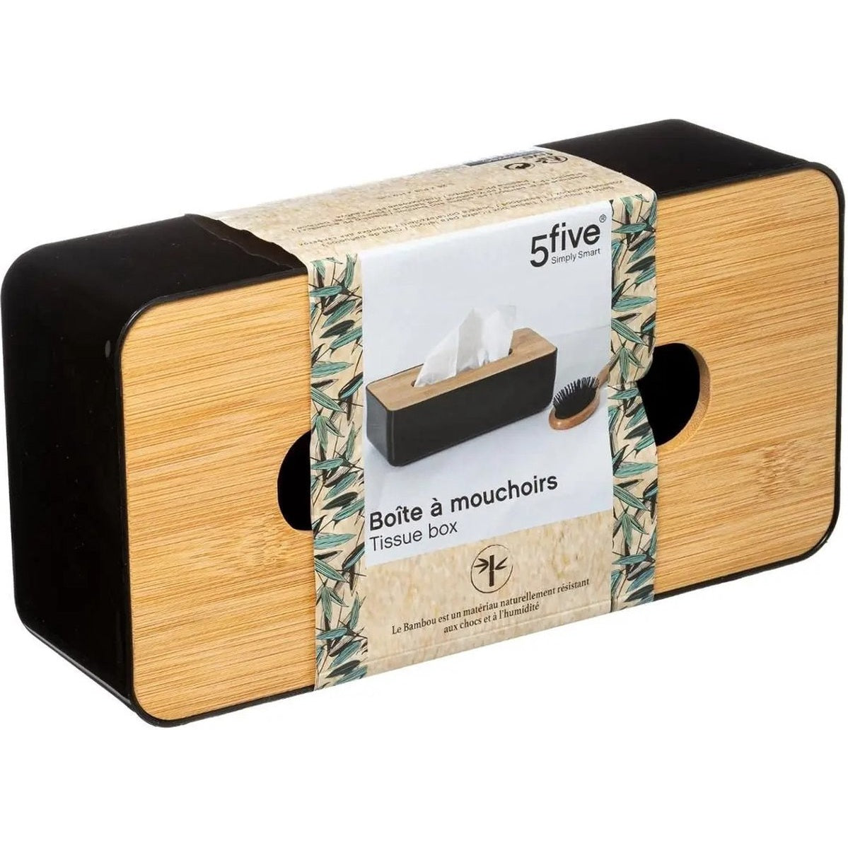 Tissuedoos - Zwart - Bamboe - 13 x 26 x 8.8 cm