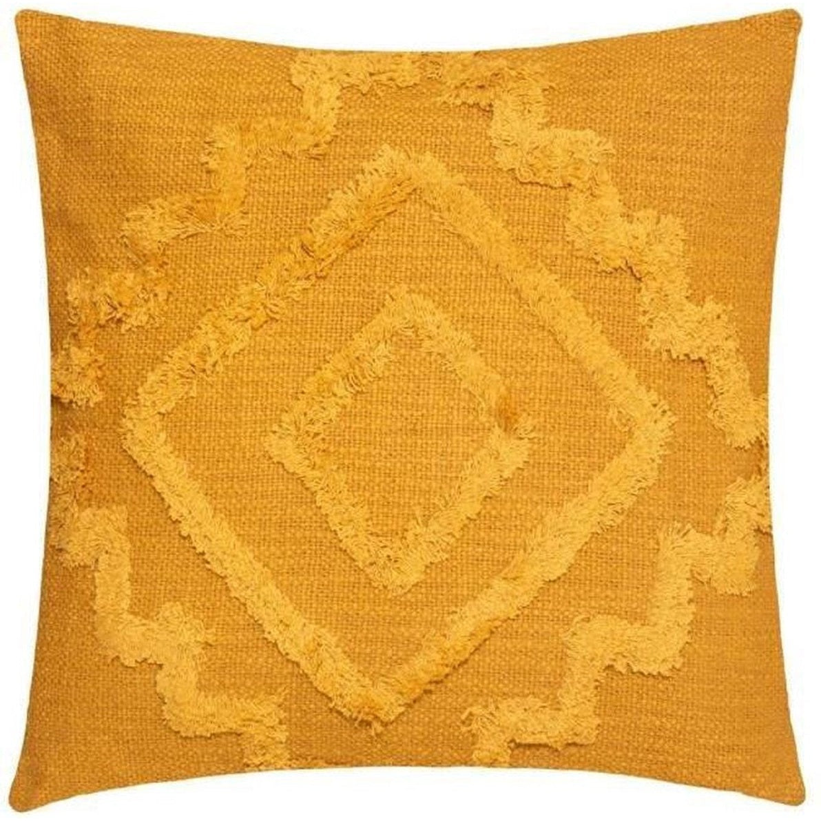 Tuft Inca Kussen - 40 x 40 cm - Sierkussen - Okergeel