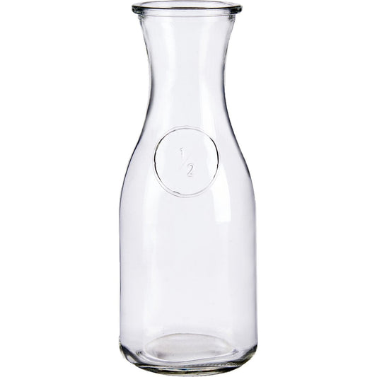 Vivalto glazen wijn/water karaf 500 ml 8 x 20 cm - Karaffen 0.5 liter - Waterkannen/sapkannen