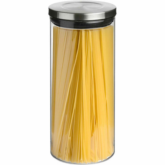 Voorraadbus/voorraadpot 1,7L glas met RVS deksel - 1700 ml - Voorraadpotten met luchtdichte deksel