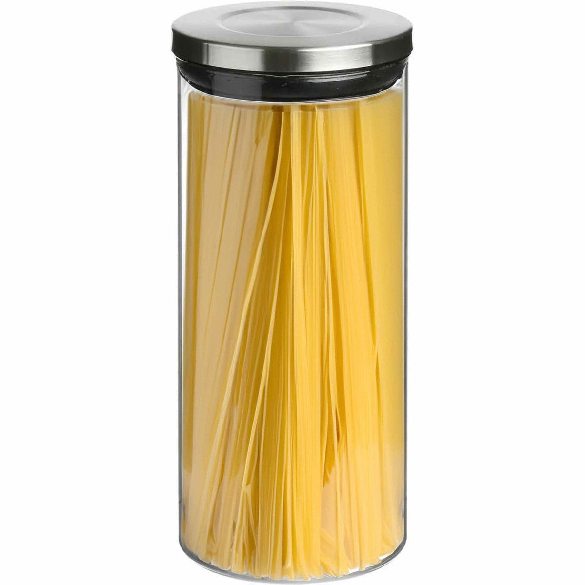 Voorraadbus/voorraadpot 1,7L glas met RVS deksel - 1700 ml - Voorraadpotten met luchtdichte deksel