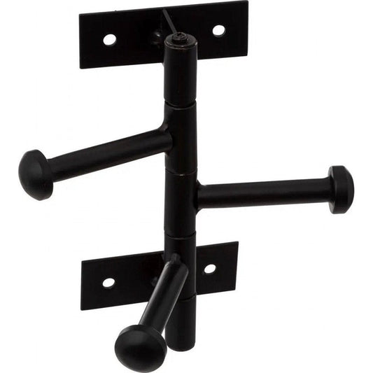 Wandkleerhanger - roterende haken - zwart