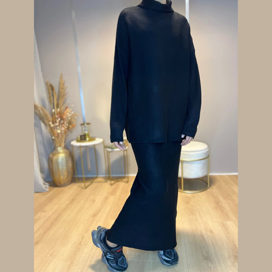 Yara Twinset - Zwart - MODESTNOVA