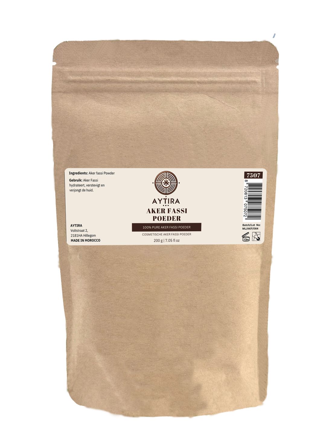 AYTIRA Aker Fassi Pulver 200g – 100 % Natürliches Rosen- & Granatapfelschalenpulver – Für strahlende Haut, natürliche Farbe & Anti-Aging