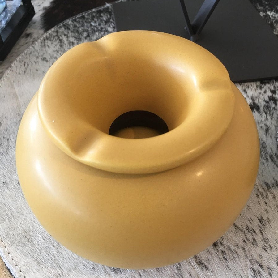 asbak keramiek - Accessoire voor sigaretten ronde Asbak -Tafelasbak - Geel