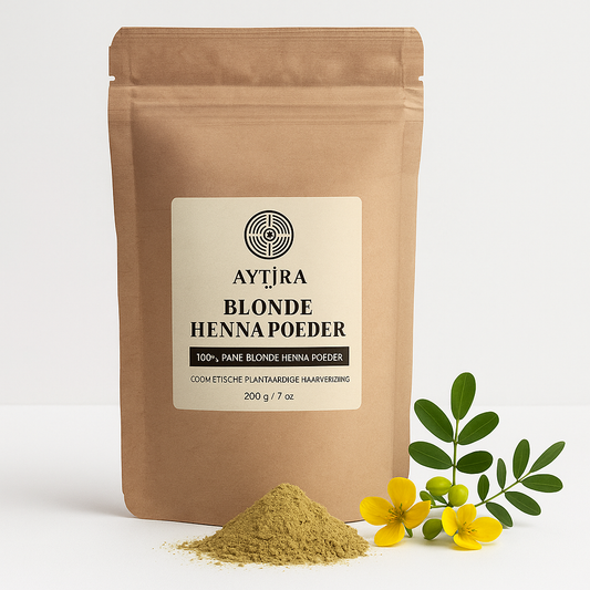 AYTIRA Blondes Henna Pulver 200g – 100 % Natürliches Cassia-Haarpflegepulver – Ohne Chemie, Für Glanz & Pflege bei blondem & grauem Haar